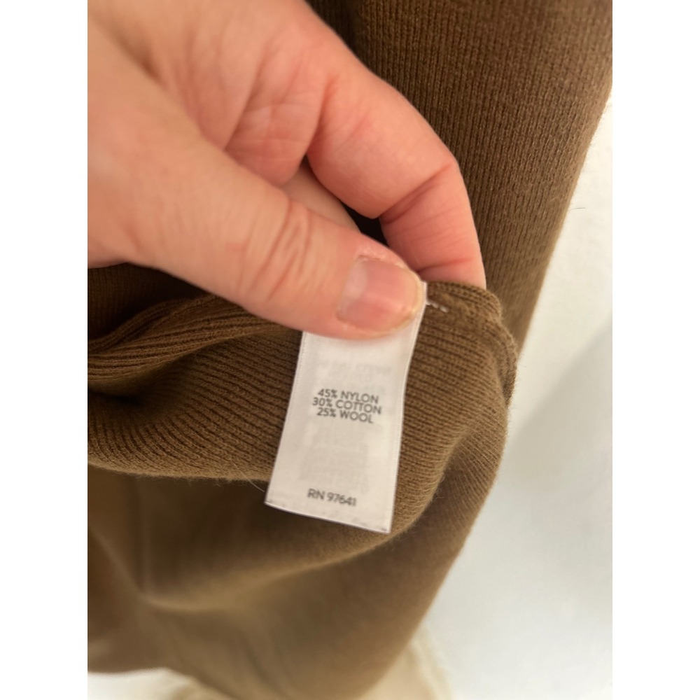 J. Jill Brown Wool Blend Longline Open Front Cardigan Sweater 2X Pockets - Picture 11 of 11